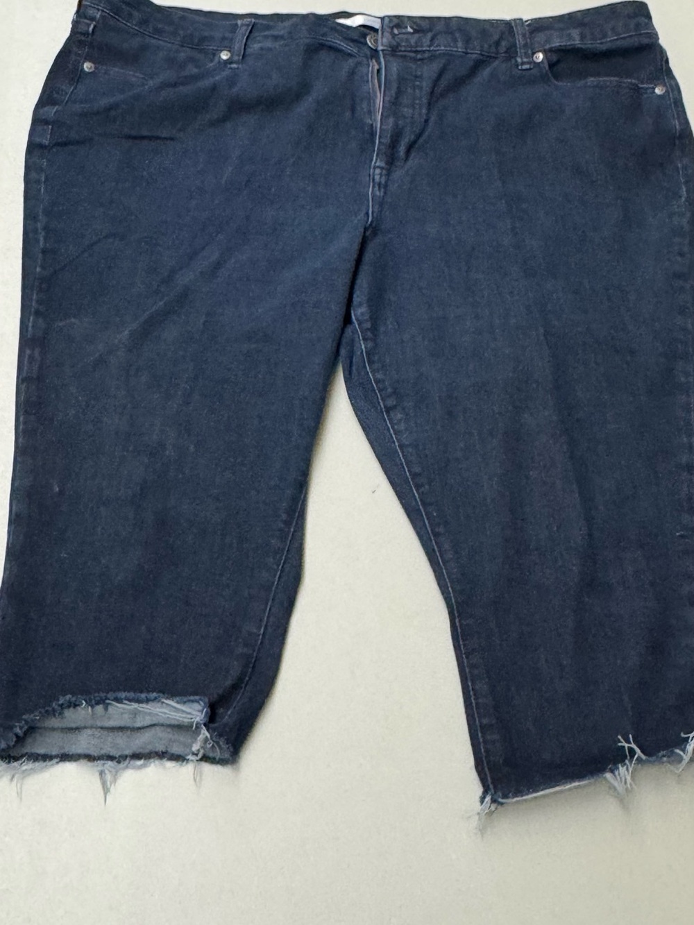 LC Lauren Conrad Dark Blue Plus Size Womens Denim Cutoff Pants Capri Jean Shorts
